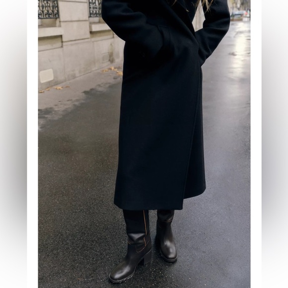 Zara Wide Heeled Leather Boots 39 - Picture 2 of 12